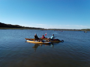 Day 13 - Lisa, Shannon and Roger Linville in kayaks
