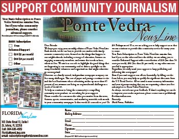 Support community journalism at Ponta Vedra Newsline