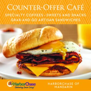 Counter-Offer Cafe! Specialty Coffees, Sweets and snacks! Grab and go artisan sandwiches at HarborChase of Mandarin
