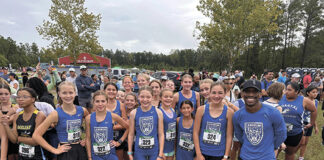 Coach Speed with the girls’ 3K team