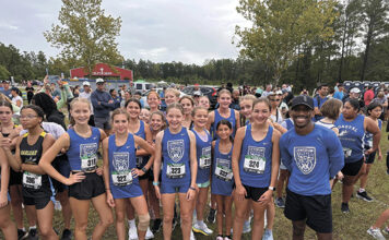 Coach Speed with the girls’ 3K team